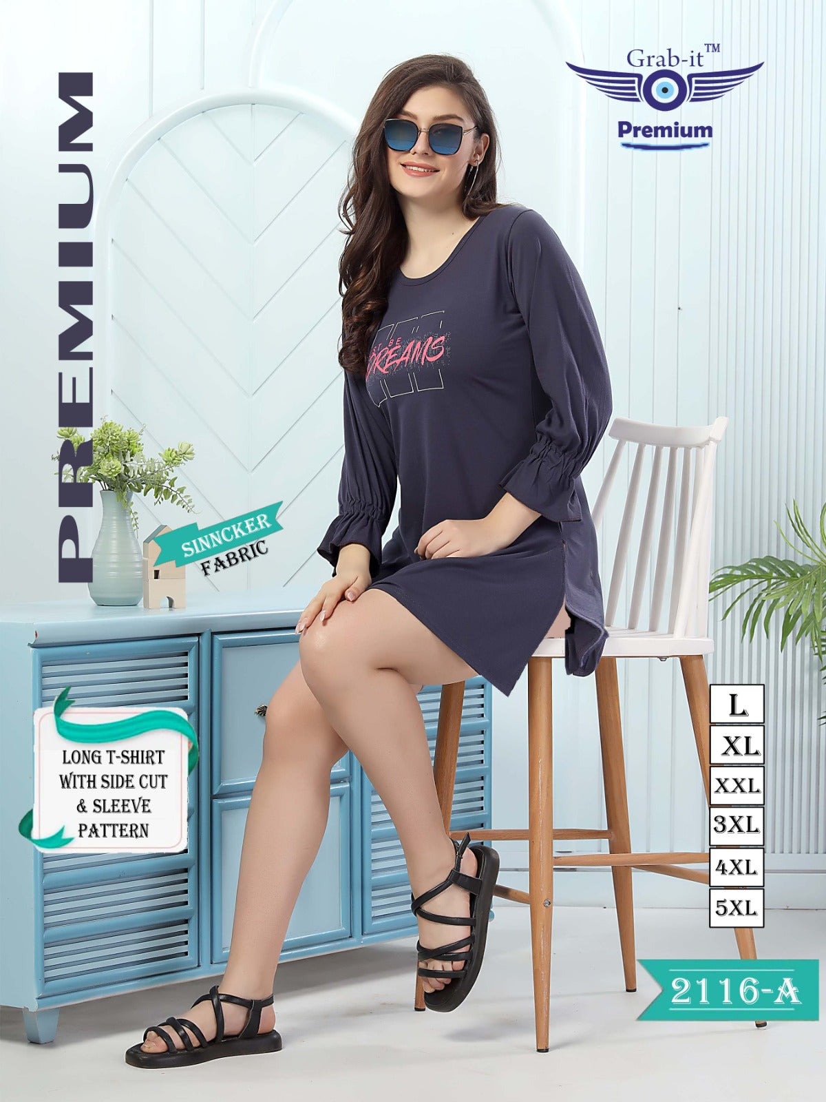 2116-A Grab It Sinker Women Long Tshirt