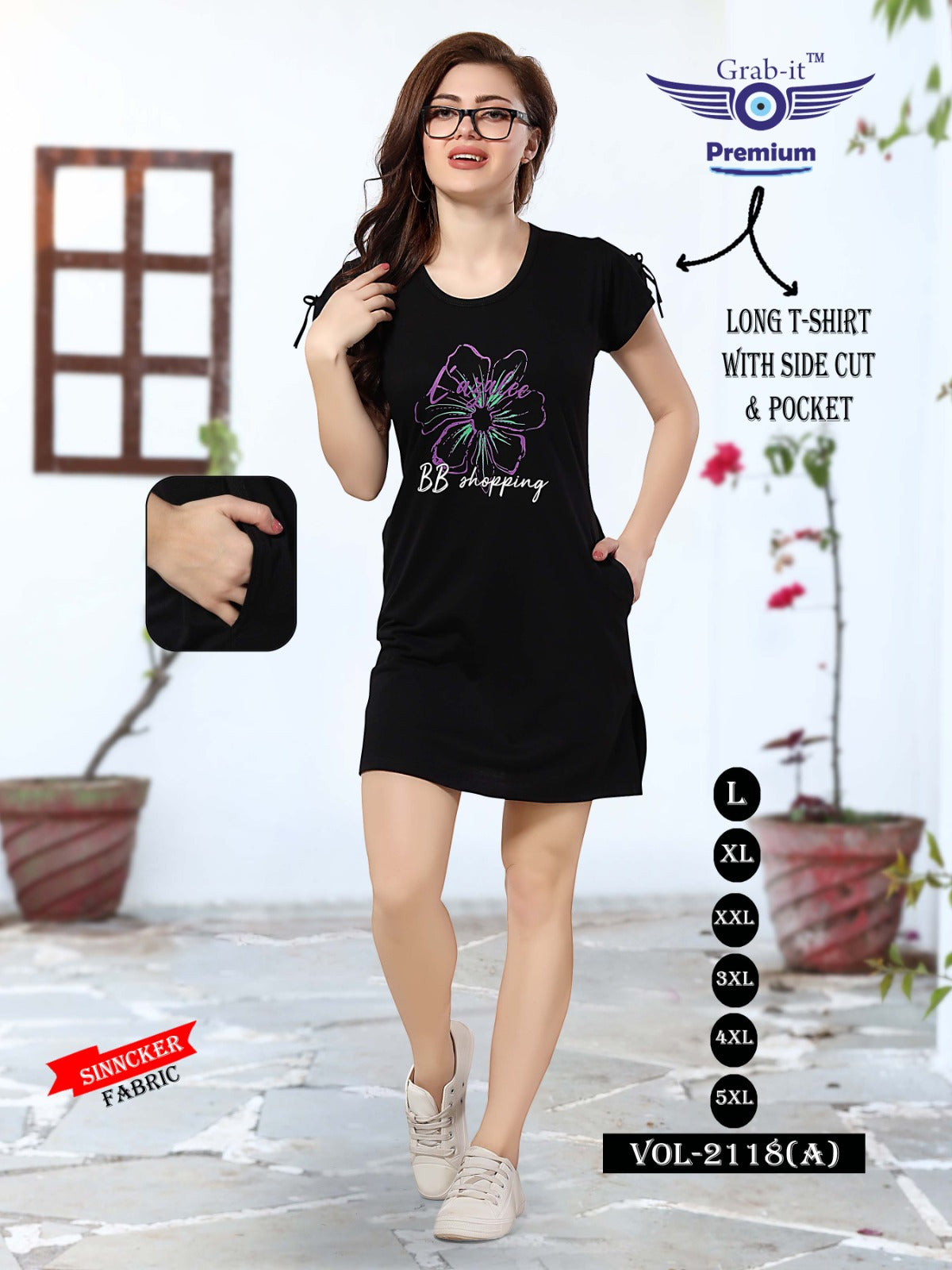 2118-A Grab It Sinker Women Long Tshirt