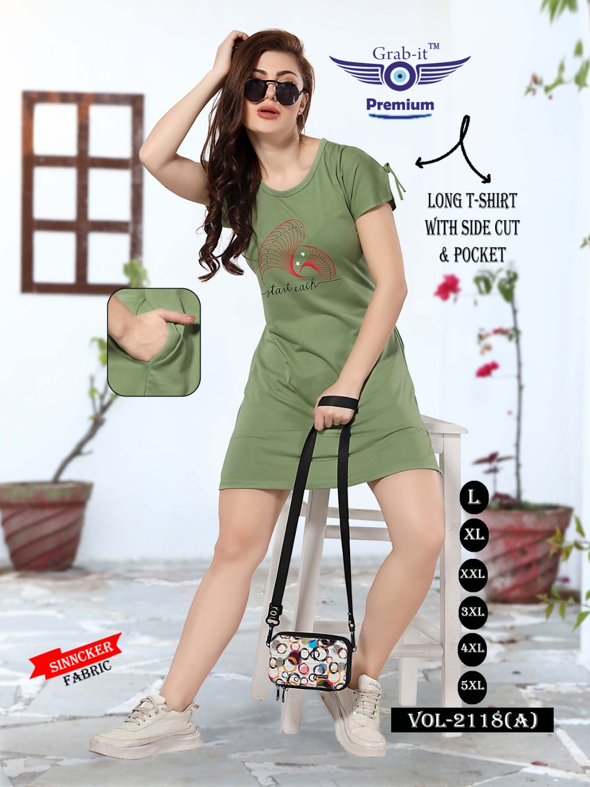 2118-A Grab It Sinker Women Long Tshirt