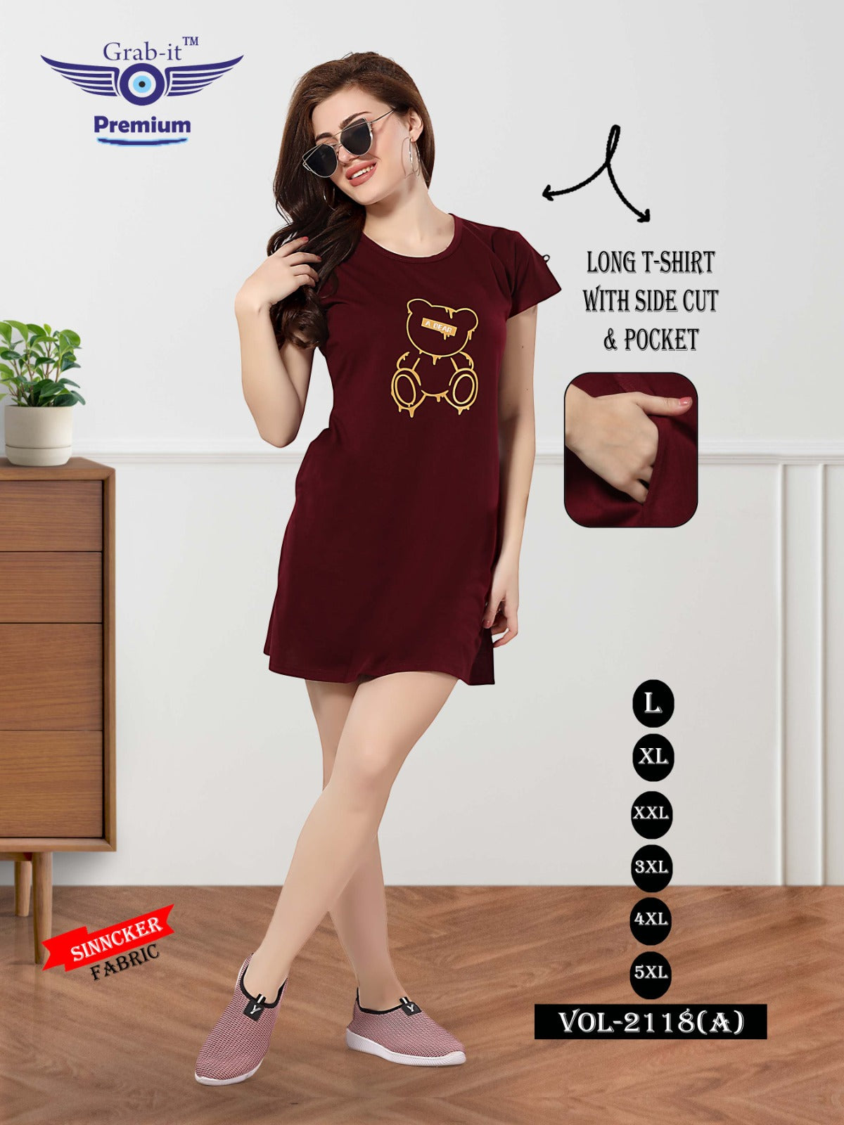 2118-A Grab It Sinker Women Long Tshirt