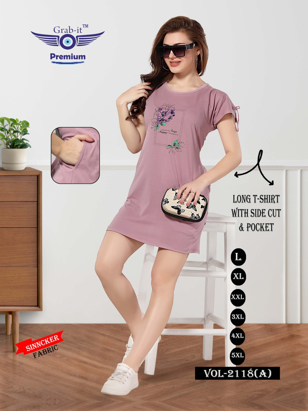 2118-A Grab It Sinker Women Long Tshirt