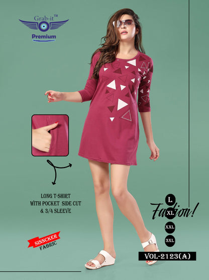 2123-A Grab It Sinker Women Long Tshirt