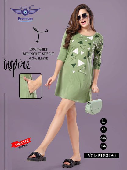 2123-A Grab It Sinker Women Long Tshirt