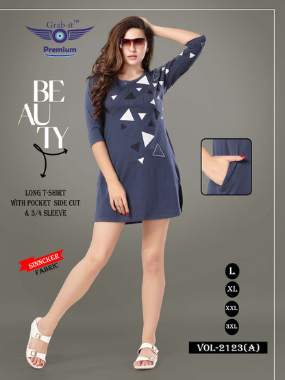 2123-A Grab It Sinker Women Long Tshirt