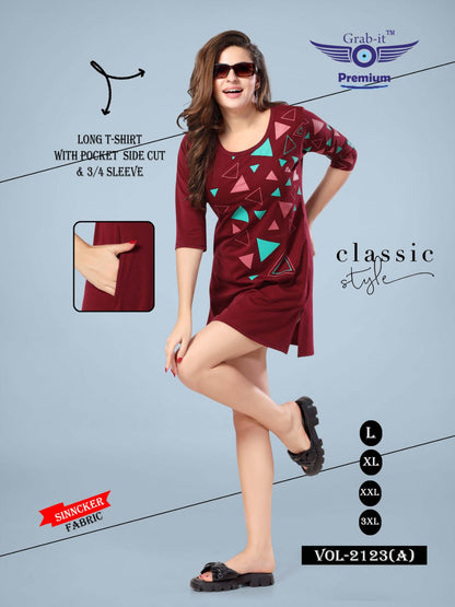 2123-A Grab It Sinker Women Long Tshirt