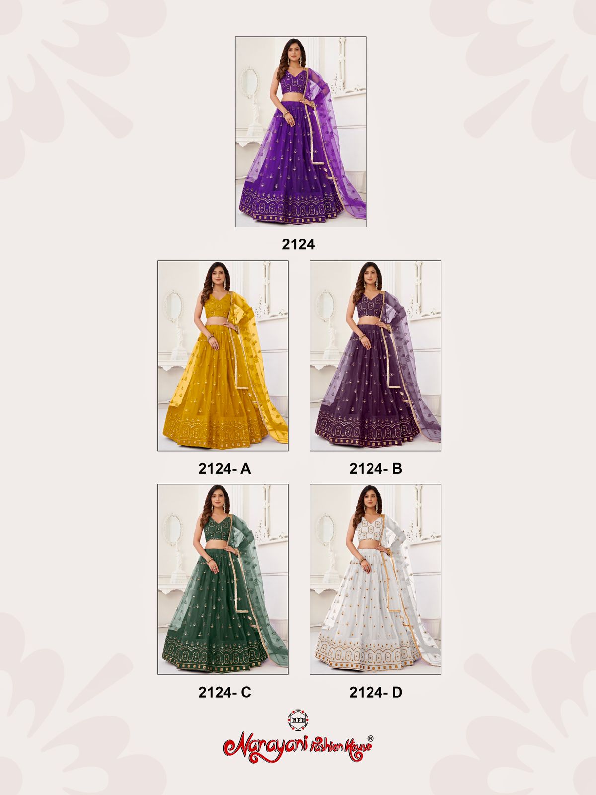 2124 Narayani Fashion House Butterfly Net Lehenga Choli
