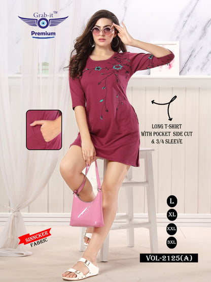 2125-A Grab It Sinker Women Long Tshirt