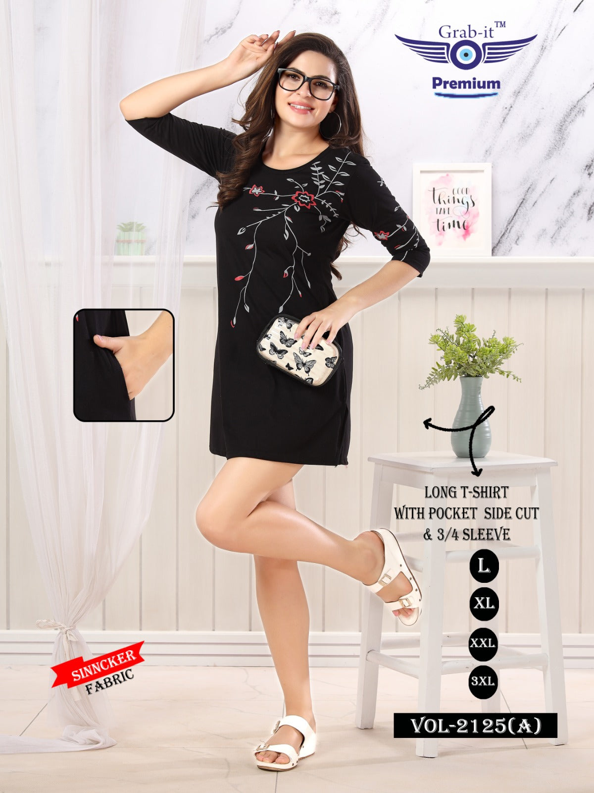 2125-A Grab It Sinker Women Long Tshirt