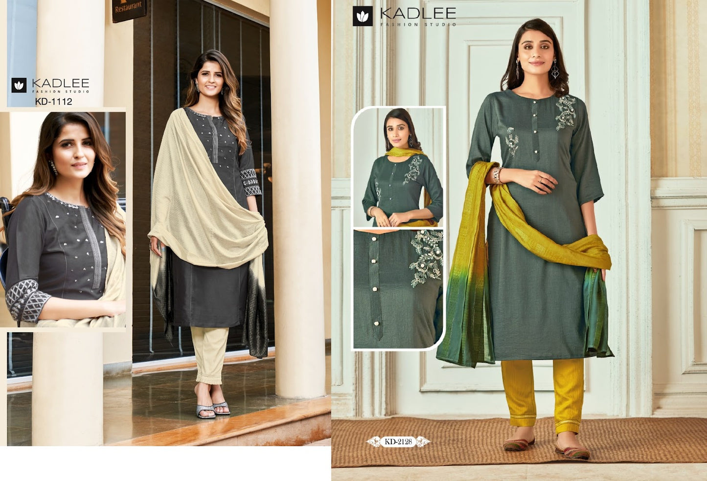 2128-1112 Kadlee Chinon Readymade Pant Style Suits