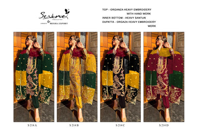 214 Serine Organza Pakistani Salwar Suits