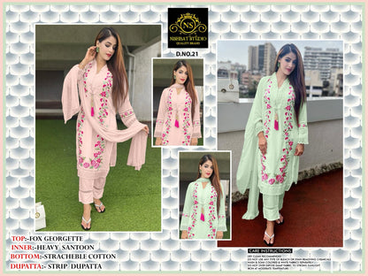 21 Nishbat Studio Georgette Pakistani Readymade Suits