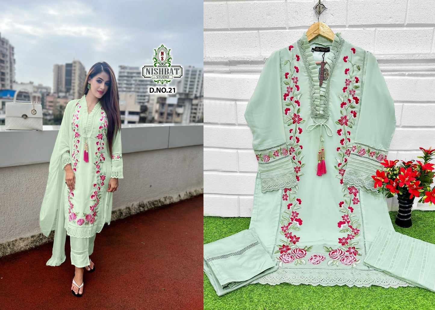 21 Nishbat Studio Georgette Pakistani Readymade Suits