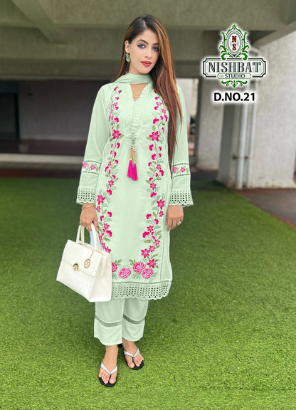 21 Nishbat Studio Georgette Pakistani Readymade Suits