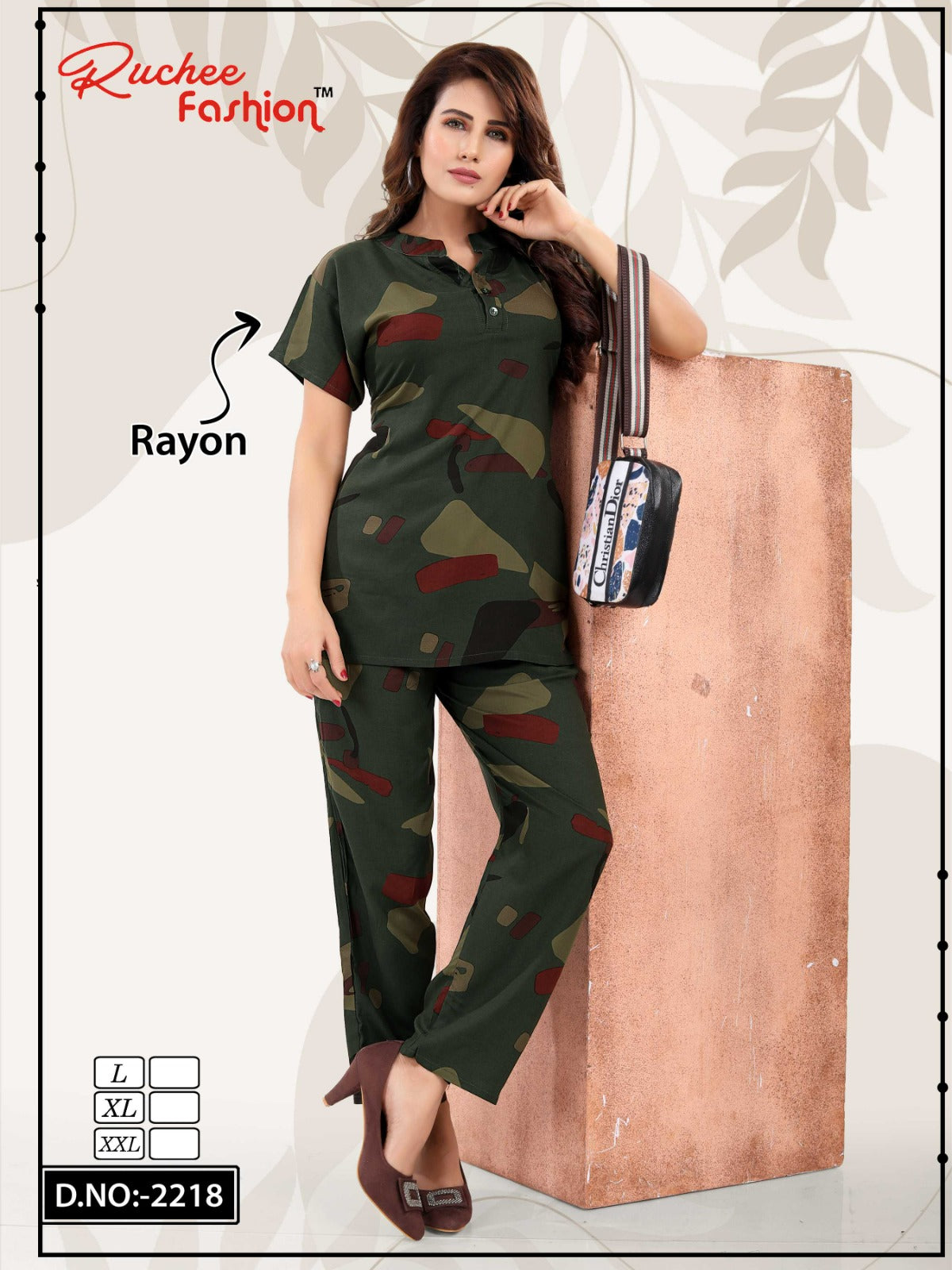 2218-2225 Ruchee Fashion Rayon Co Ord Set