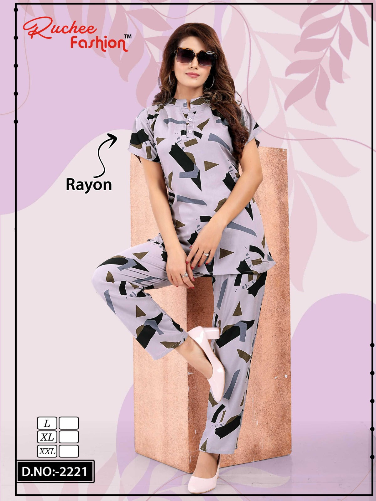 2218-2225 Ruchee Fashion Rayon Co Ord Set