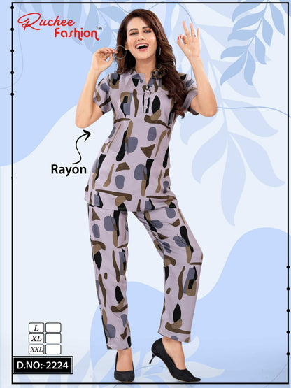 2218-2225 Ruchee Fashion Rayon Co Ord Set