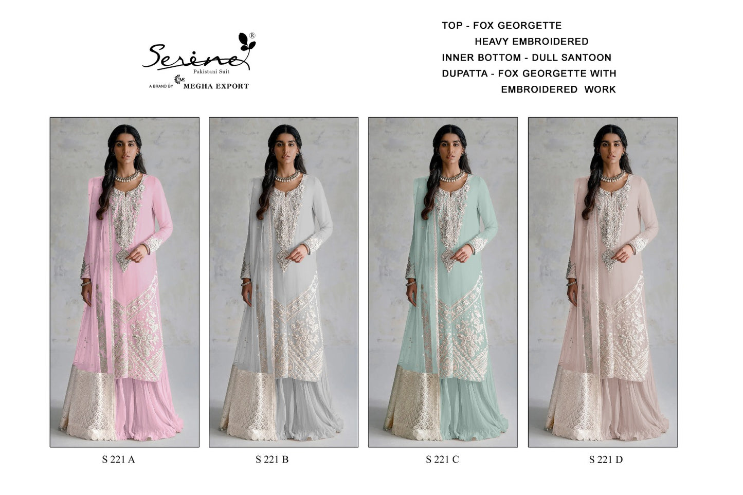 221 Serine Georgette Pakistani Salwar Suits