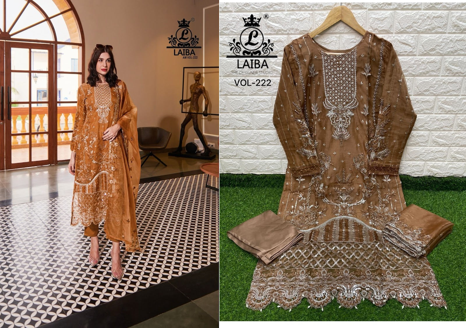 Vol 222 Laiba Organza Pakistani Readymade Suits