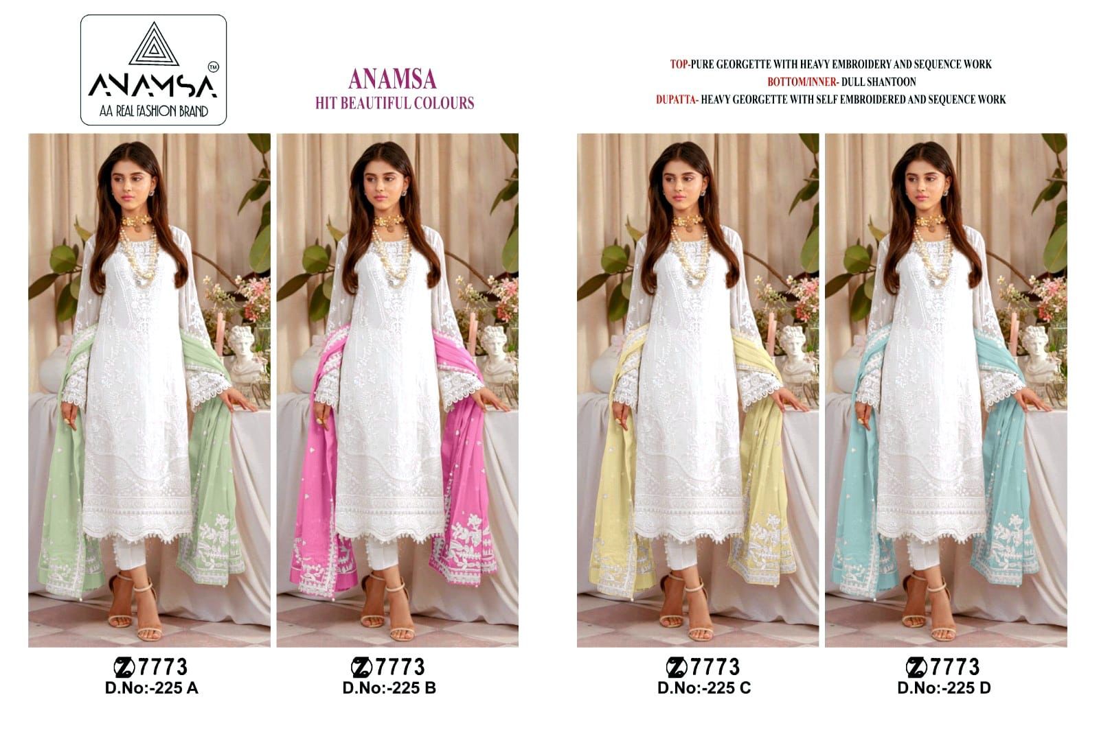 225 Anamsa Georgette Pakistani Salwar Suits