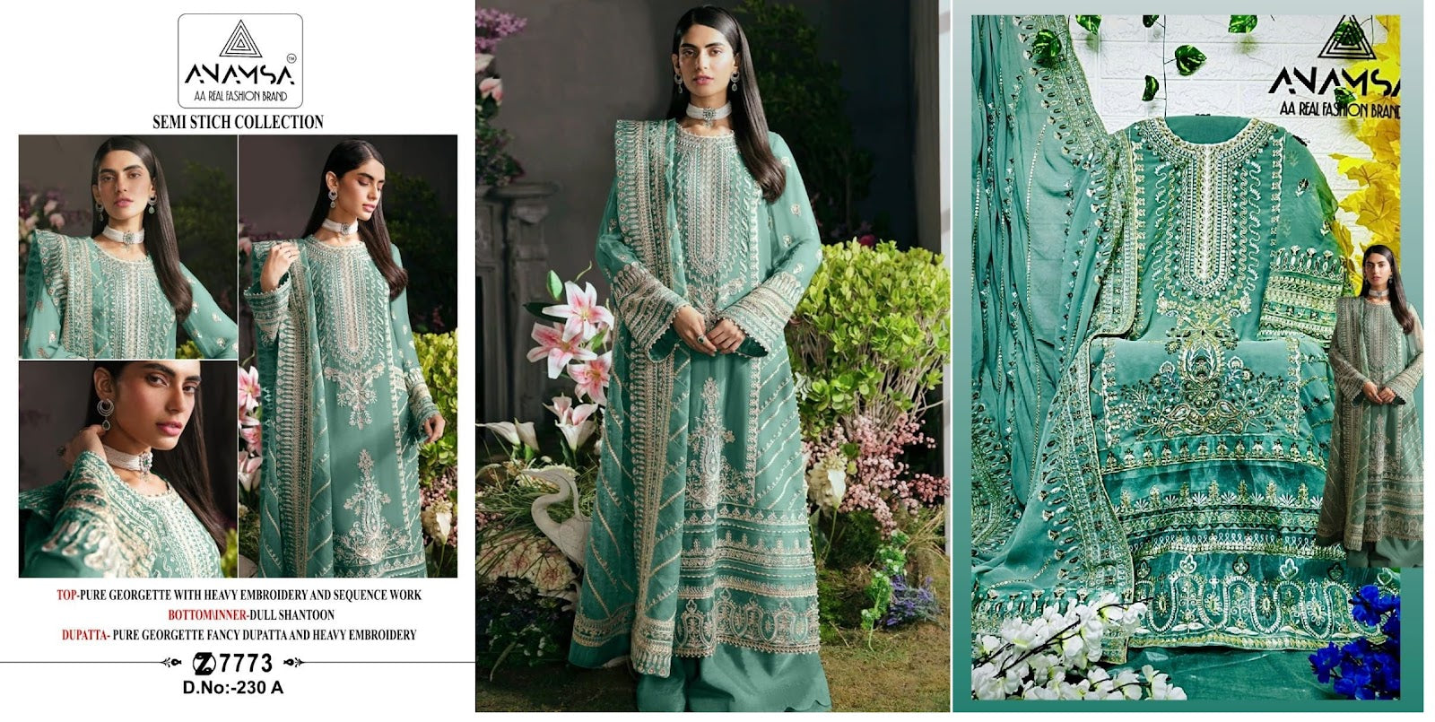 230 Anamsa Fox Georgette Pakistani Salwar Suits