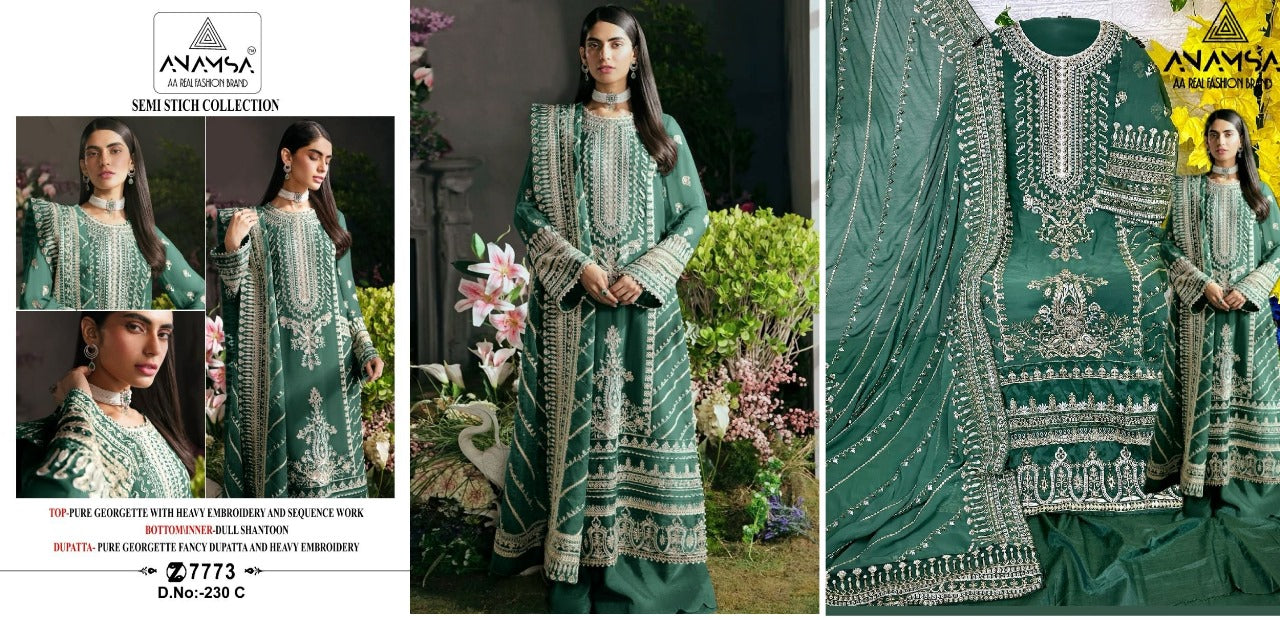 230 Anamsa Fox Georgette Pakistani Salwar Suits