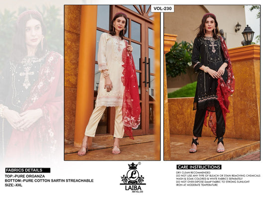230 Laiba Organza Pakistani Readymade Suits