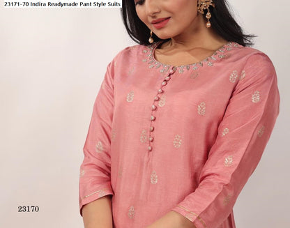 23171-70 Indira Russian Silk Readymade Pant Style Suits
