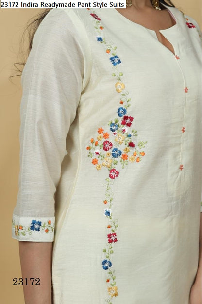 23172 Indira Chanderi Silk Readymade Pant Style Suits