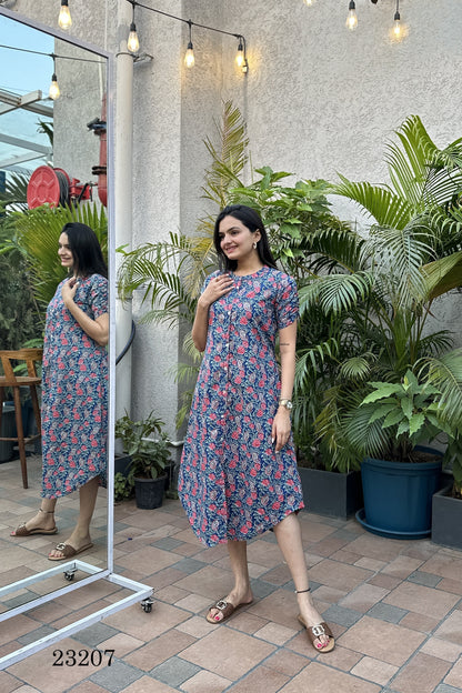 23207-23206 Indira Cambric Cotton Anarkali Kurtis