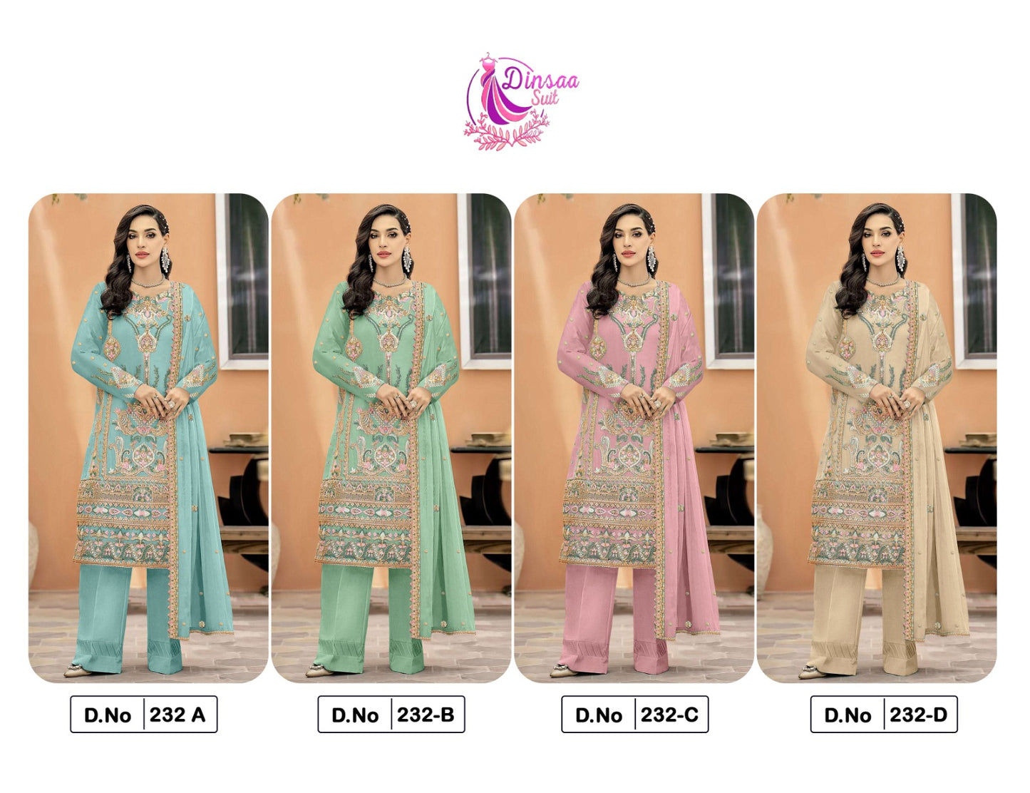 232 Dinsaa Suit Georgette Pakistani Salwar Suits