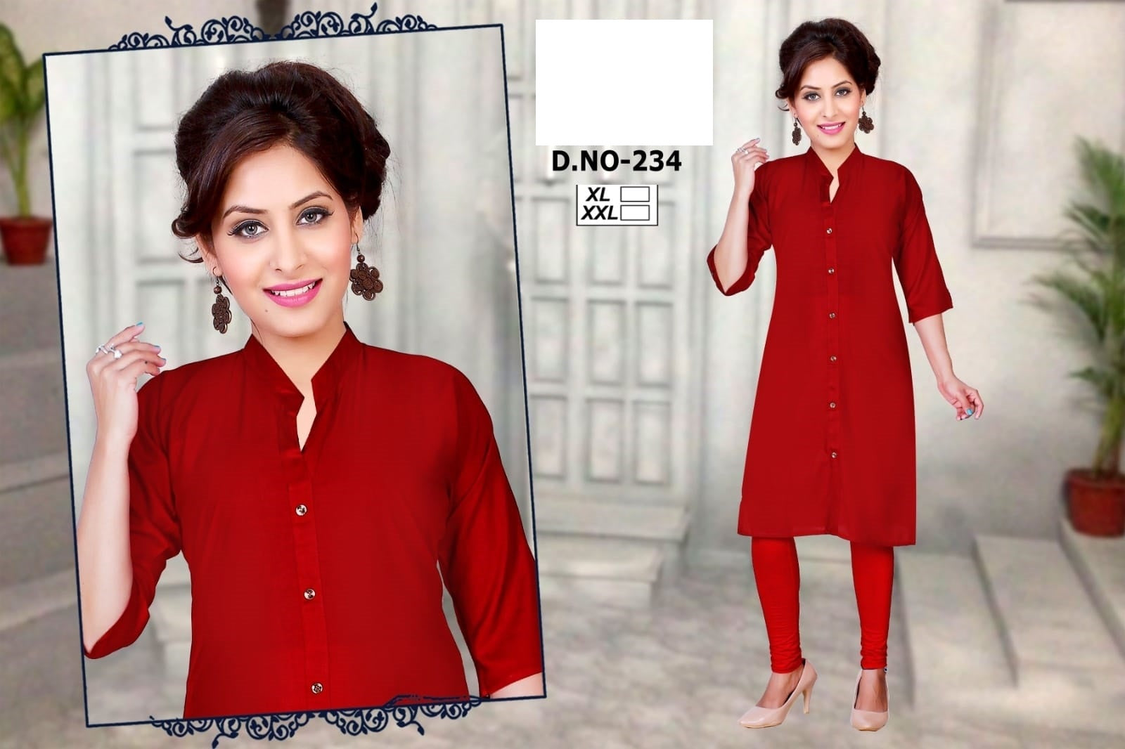 234-2212 Zoya Knee Length Kurtis