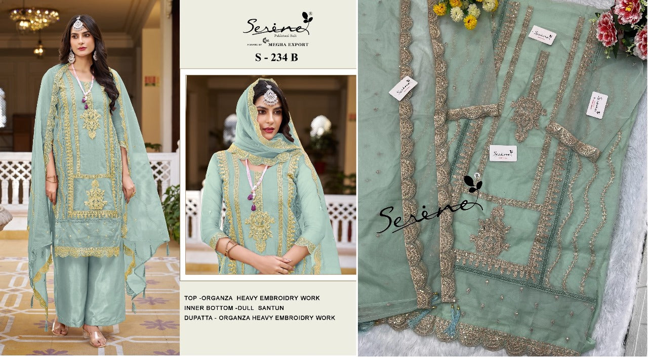 234 Serine Organza Pakistani Salwar Suits