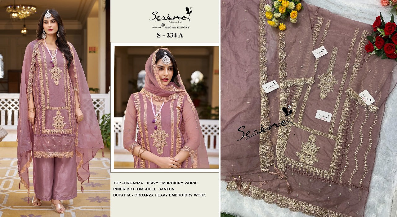 234 Serine Organza Pakistani Salwar Suits