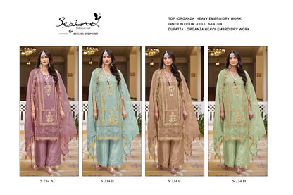 234 Serine Organza Pakistani Salwar Suits