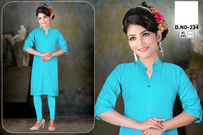 234 Zoya Rayon Knee Length Kurtis