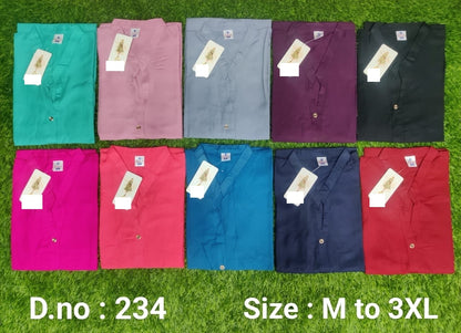 234 Zoya Rayon Knee Length Kurtis