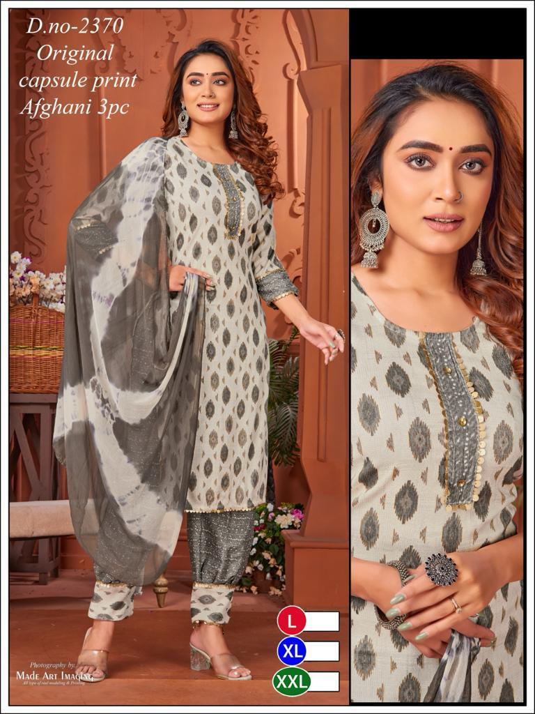 23523 Globe Rayon Afghani Readymade Suit