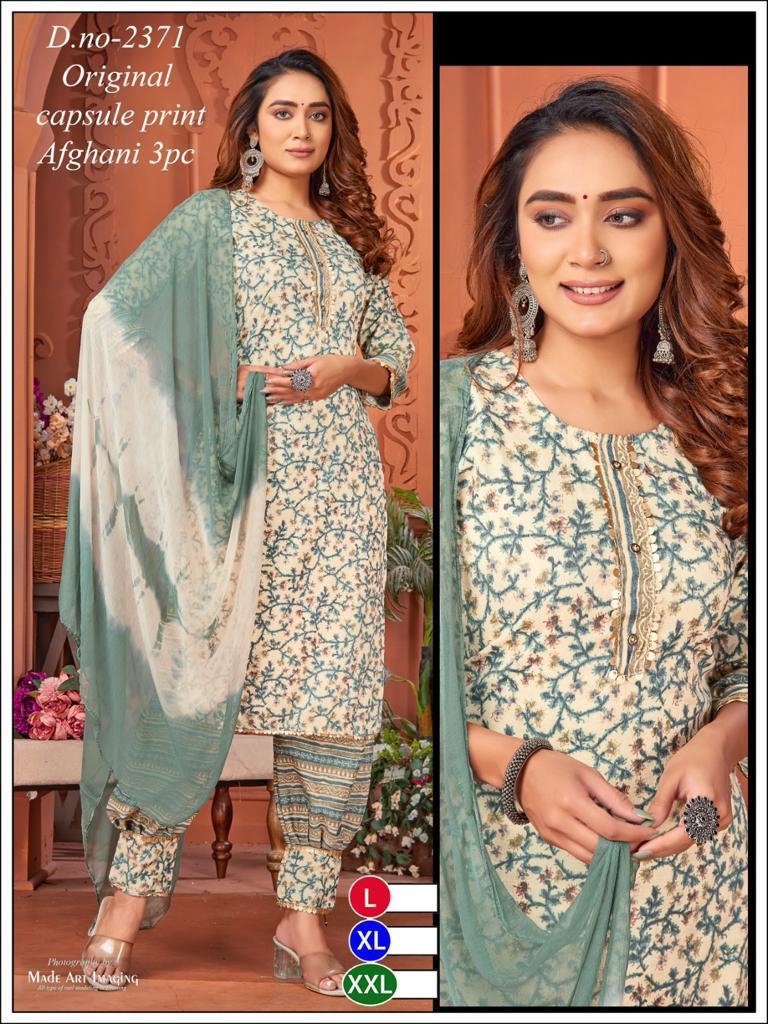 23523 Globe Rayon Afghani Readymade Suit