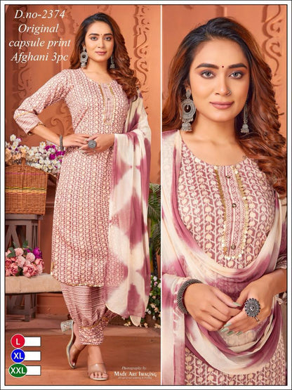 23523 Globe Rayon Afghani Readymade Suit