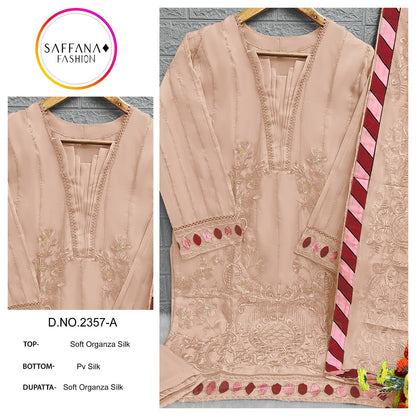 2357 Saffana Organza Pakistani Readymade Suits