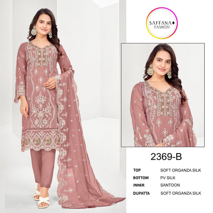 2369 Saffana Organza Pakistani Readymade Suits