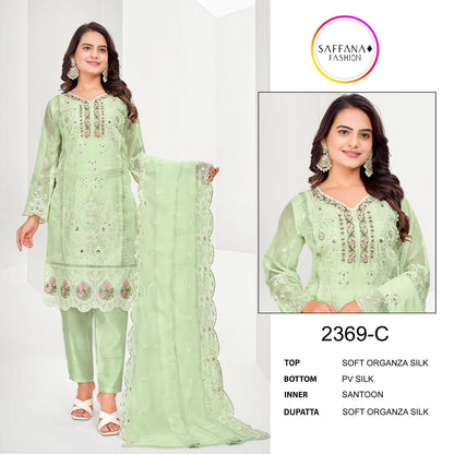 2369 Saffana Organza Pakistani Readymade Suits