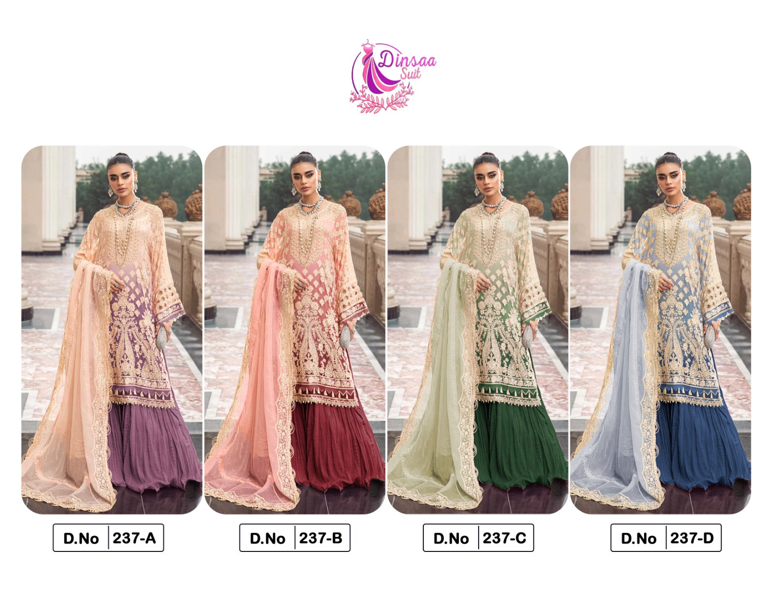 237 Dinsaa Suit Georgette Pakistani Salwar Suits