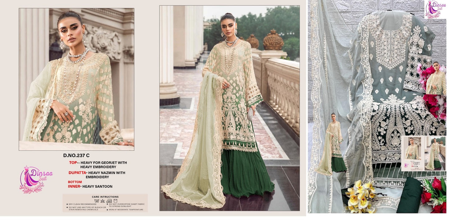 237 Dinsaa Suit Georgette Pakistani Salwar Suits