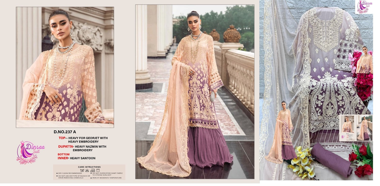 237 Dinsaa Suit Georgette Pakistani Salwar Suits