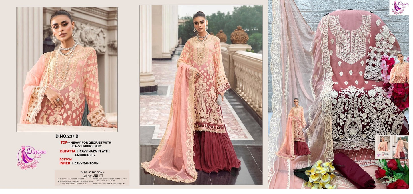 237 Dinsaa Suit Georgette Pakistani Salwar Suits
