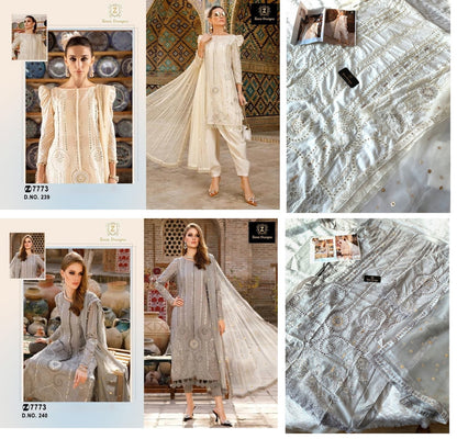 239-240 Ziaaz Designs Cambric Cotton Pakistani Salwar Suits