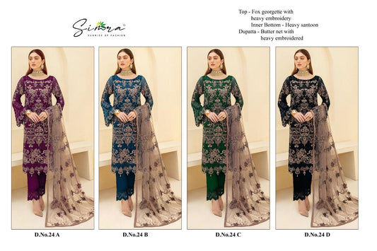 24-A To D Simra Georgette Pakistani Salwar Suits