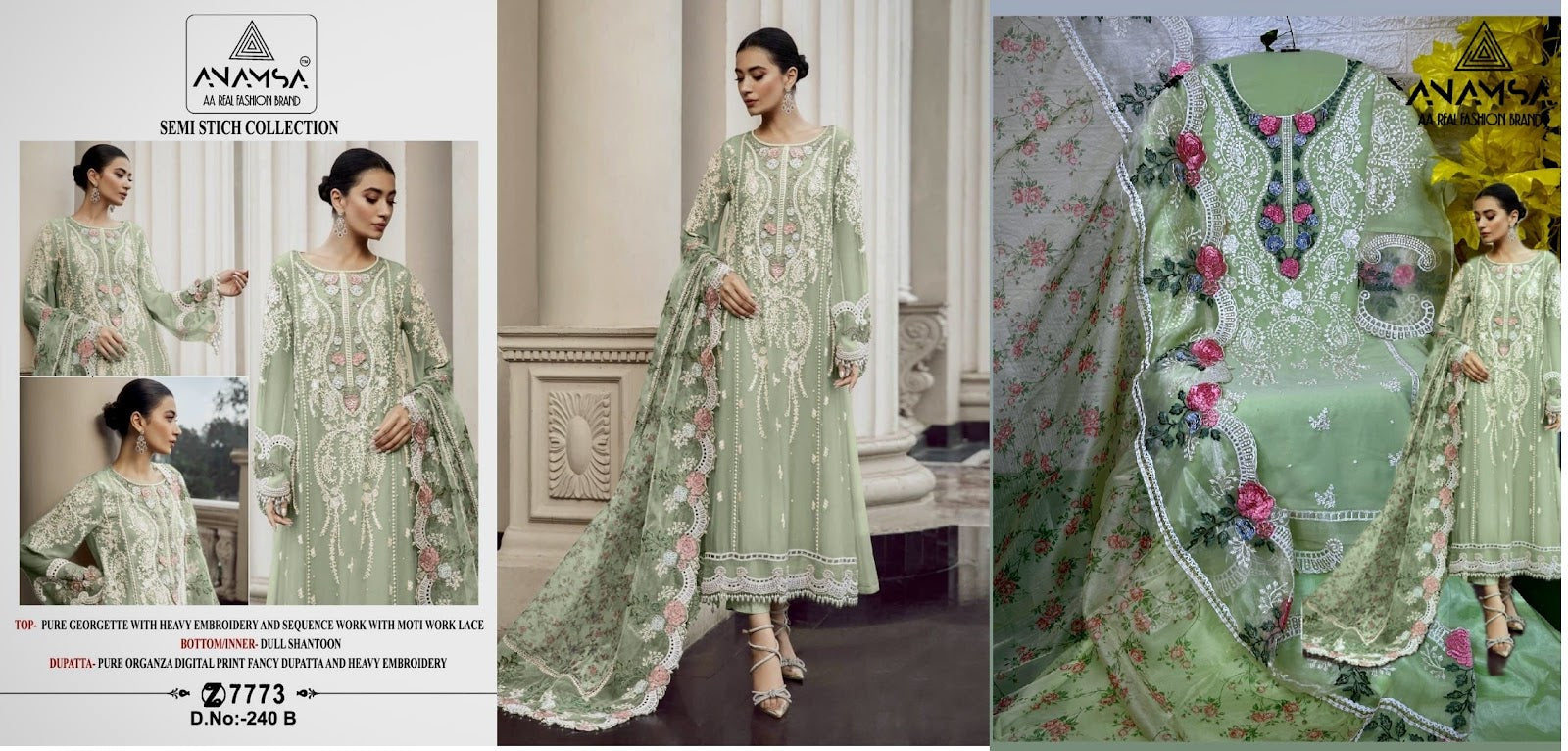 240 Anamsa Fox Georgette Pakistani Salwar Suits