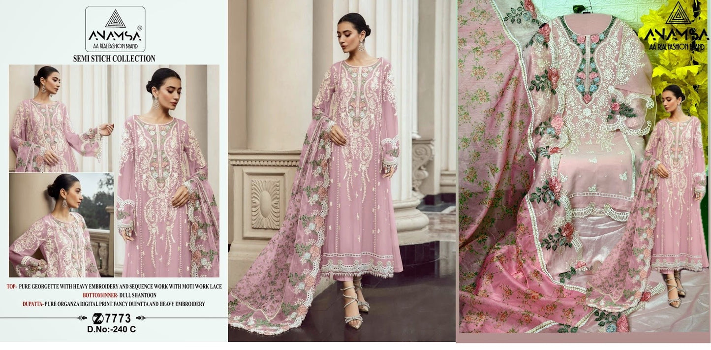 240 Anamsa Fox Georgette Pakistani Salwar Suits